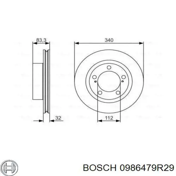 0986479R29 Bosch freno de disco delantero