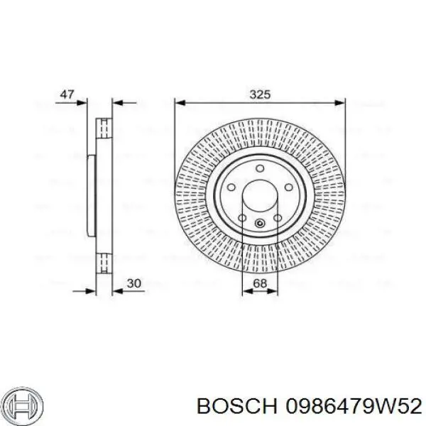 0986479W52 Bosch freno de disco delantero