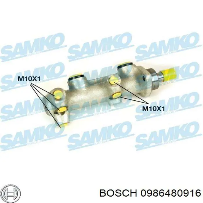 0 986 480 916 Bosch cilindro principal de freno