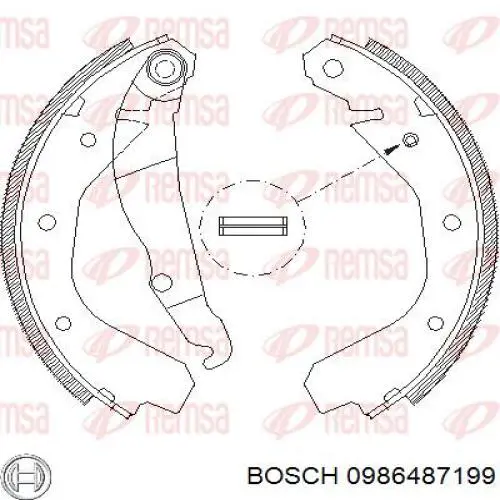 0986487199 Bosch zapatas de frenos de tambor traseras