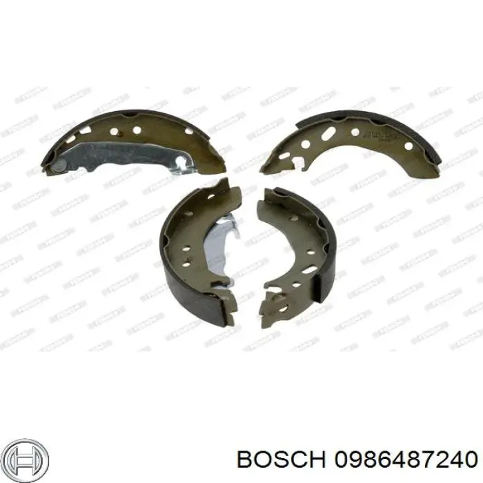 0986487240 Bosch zapatas de frenos de tambor traseras