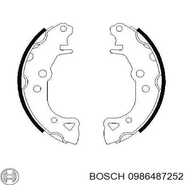 0986487252 Bosch zapatas de frenos de tambor traseras