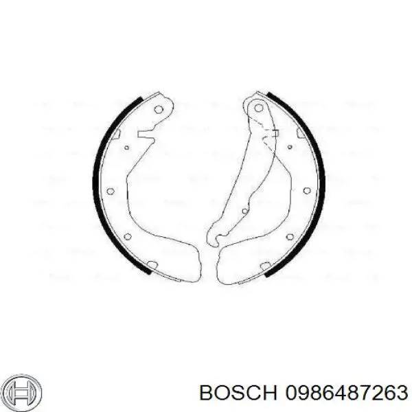 0986487263 Bosch zapatas de frenos de tambor traseras