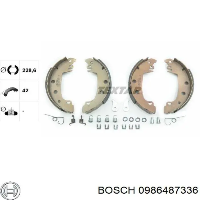 0986487336 Bosch zapatas de frenos de tambor traseras