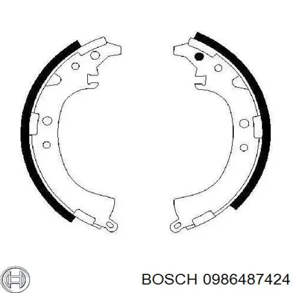 0 986 487 424 Bosch zapatas de frenos de tambor traseras