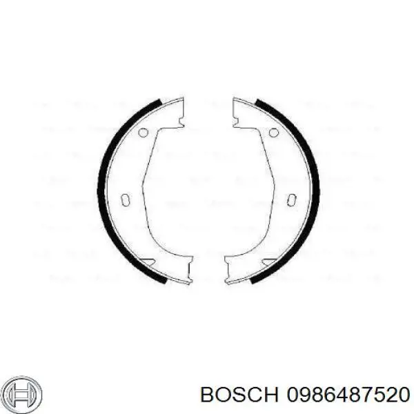 0986487520 Bosch juego de zapatas de frenos, freno de estacionamiento