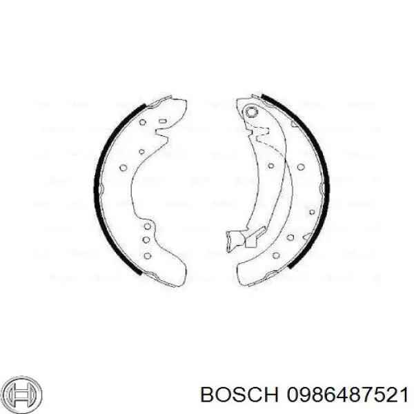 0986487521 Bosch zapatas de frenos de tambor traseras