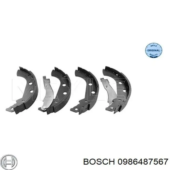 0986487567 Bosch zapatas de frenos de tambor traseras