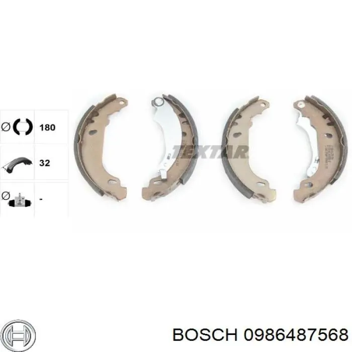 0986487568 Bosch zapatas de frenos de tambor traseras