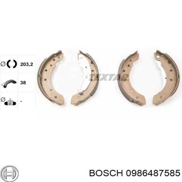 0986487585 Bosch zapatas de frenos de tambor traseras