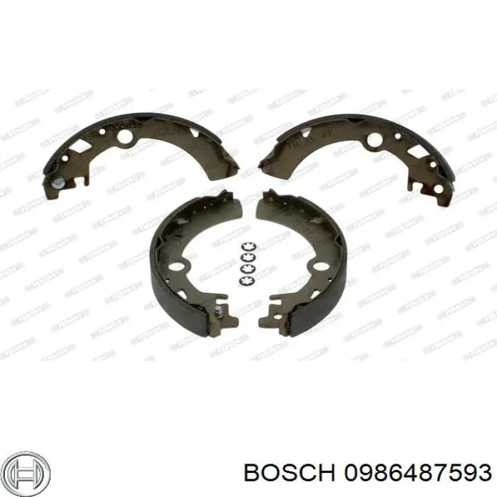 0986487593 Bosch zapatas de frenos de tambor traseras