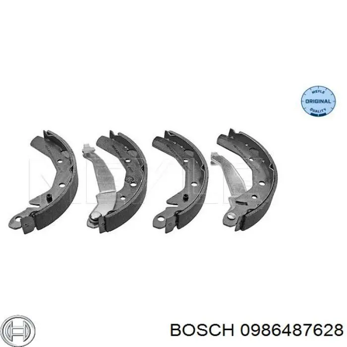 0986487628 Bosch zapatas de frenos de tambor traseras