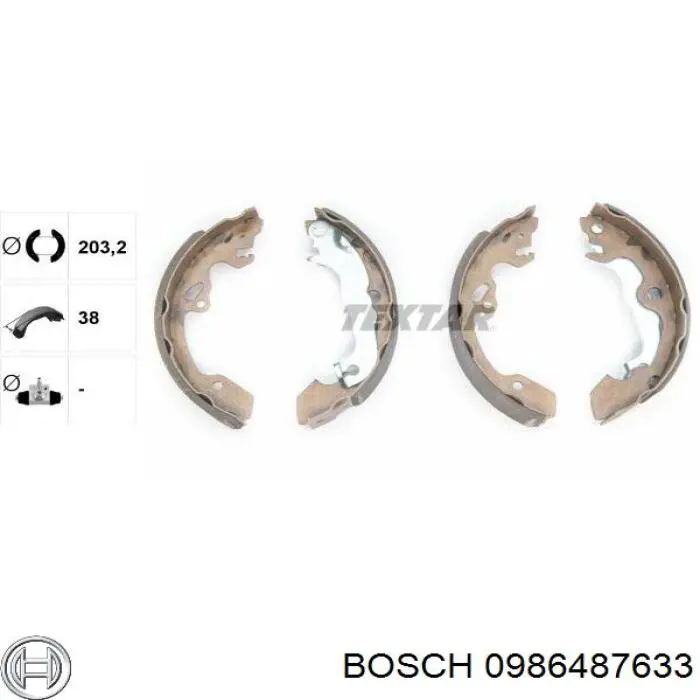 0986487633 Bosch zapatas de frenos de tambor traseras