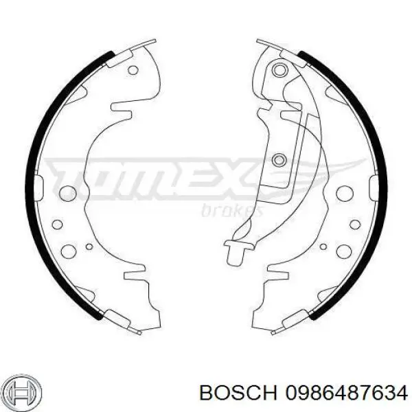 0986487634 Bosch zapatas de frenos de tambor traseras