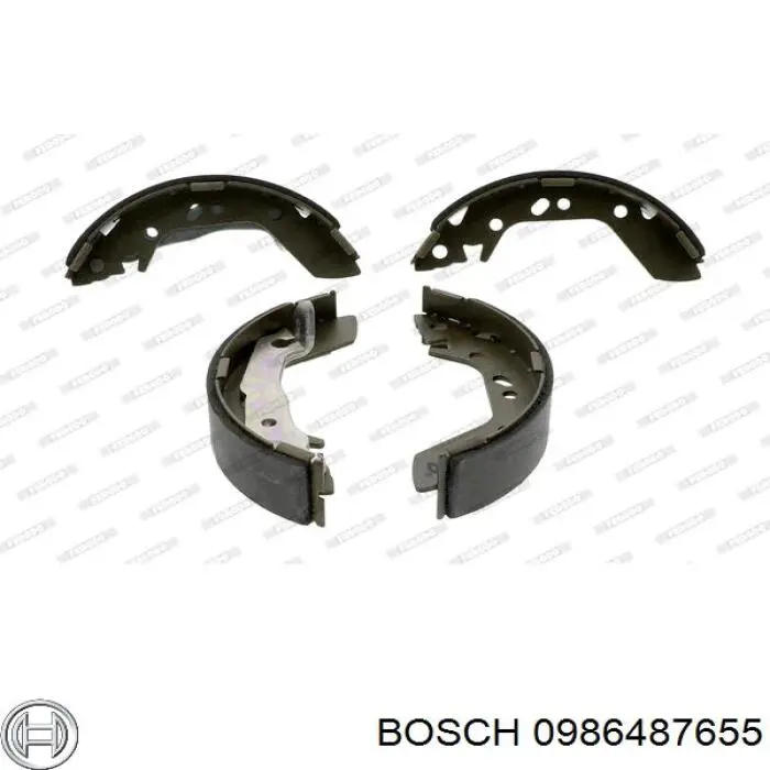 0986487655 Bosch zapatas de frenos de tambor traseras