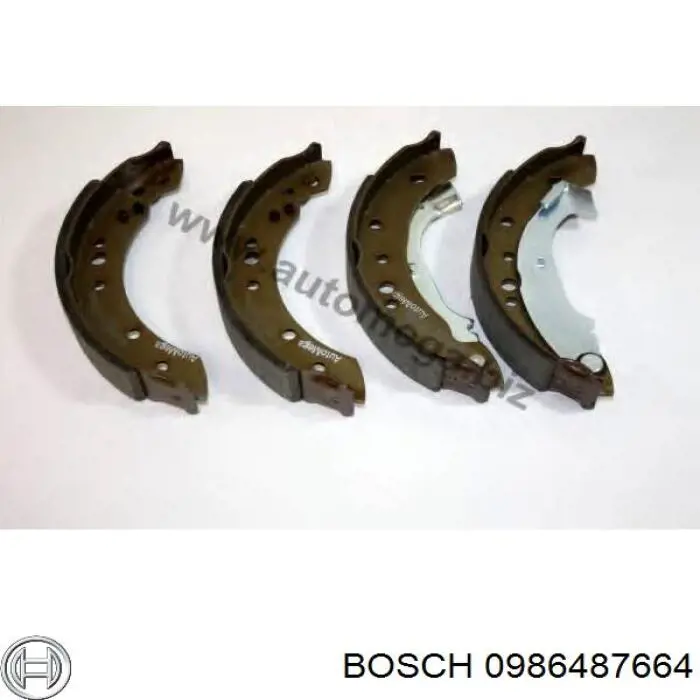 0986487664 Bosch zapatas de frenos de tambor traseras