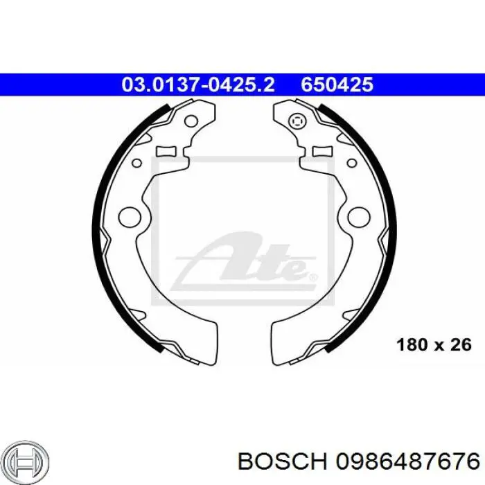 0986487676 Bosch zapatas de frenos de tambor traseras