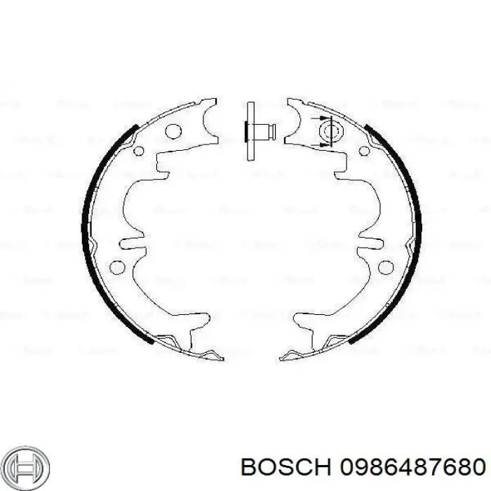 0986487680 Bosch juego de zapatas de frenos, freno de estacionamiento