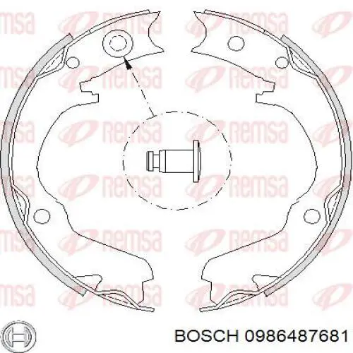 0 986 487 681 Bosch juego de zapatas de frenos, freno de estacionamiento