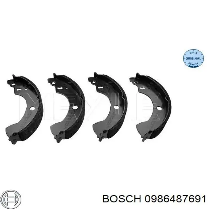 0986487691 Bosch zapatas de frenos de tambor traseras