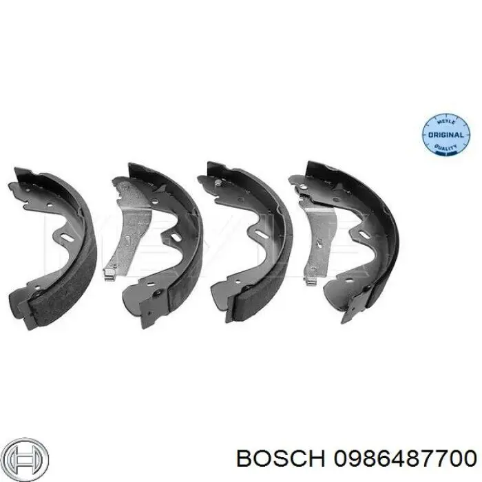 0 986 487 700 Bosch zapatas de frenos de tambor traseras