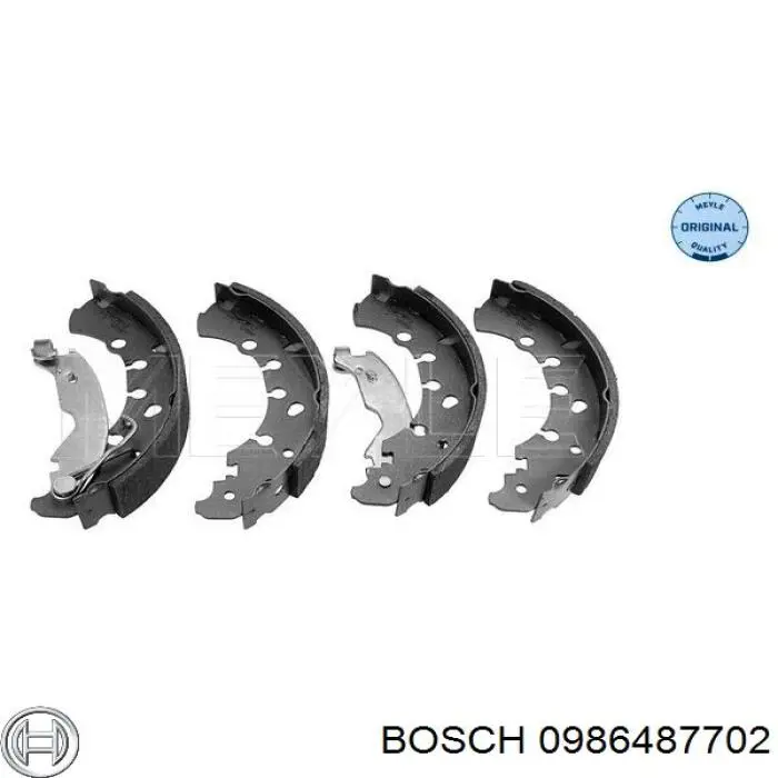 0986487702 Bosch zapatas de frenos de tambor traseras