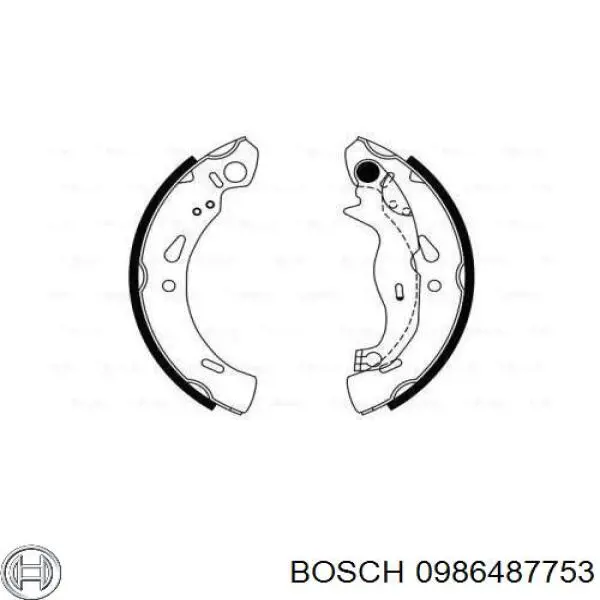 0986487753 Bosch zapatas de frenos de tambor traseras