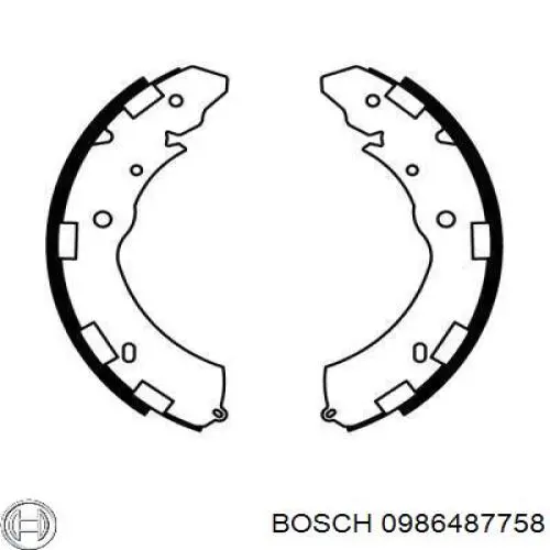 0986487758 Bosch zapatas de frenos de tambor traseras