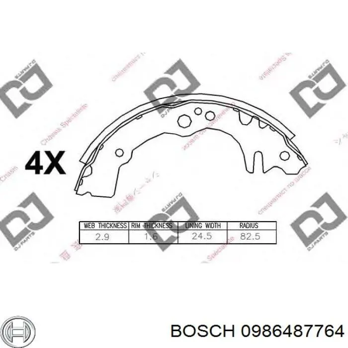 0449597212000 Daihatsu zapatas de frenos de tambor traseras