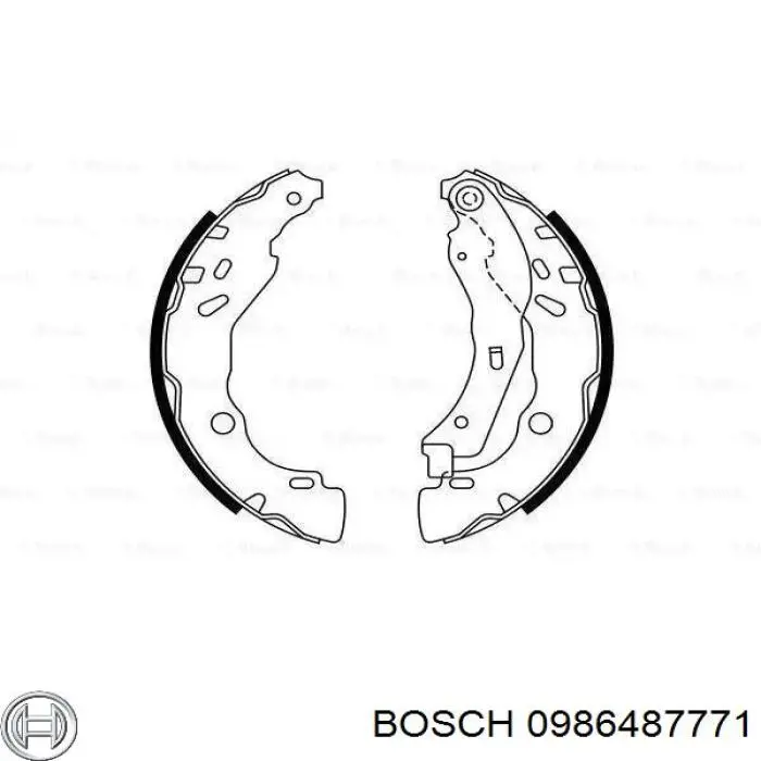 0986487771 Bosch zapatas de frenos de tambor traseras