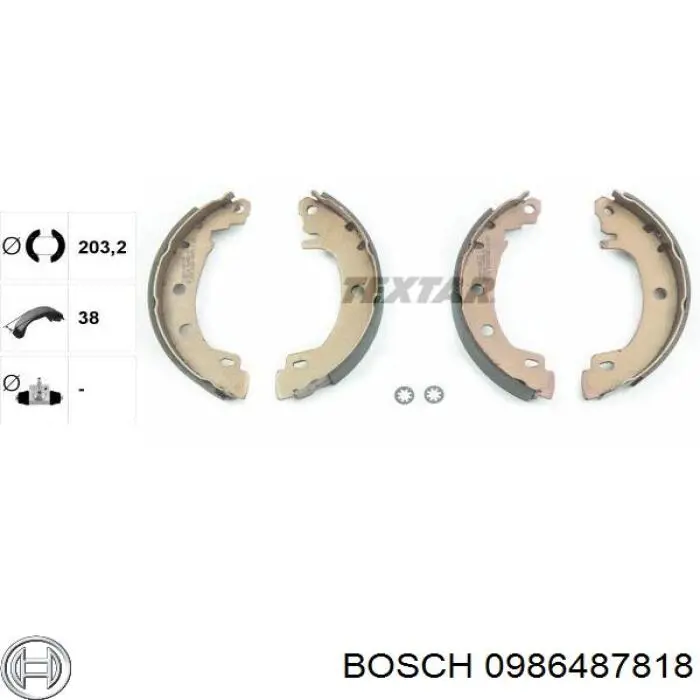 0986487818 Bosch zapatas de frenos de tambor traseras