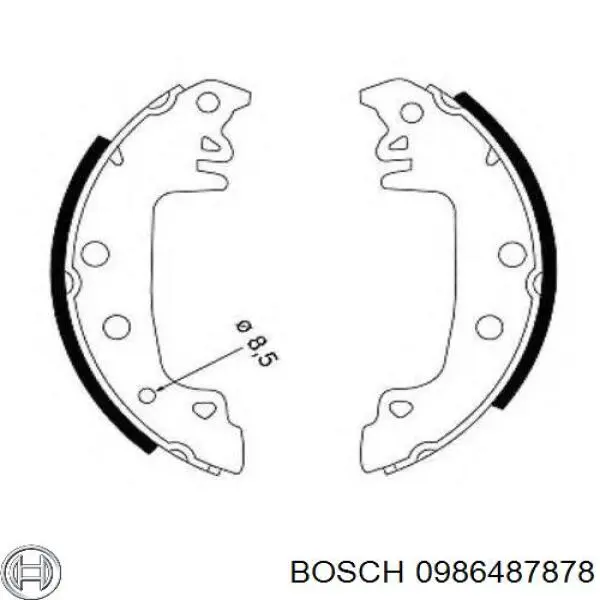 0986487878 Bosch zapatas de frenos de tambor traseras