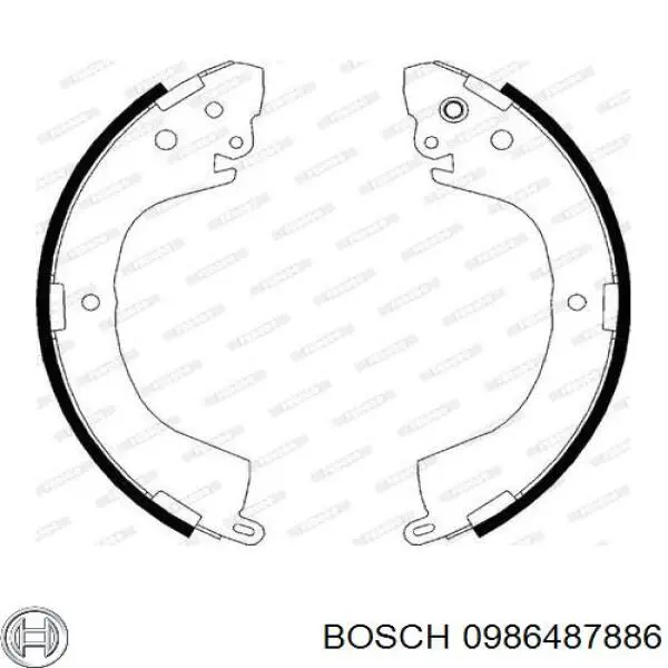 0986487886 Bosch zapatas de frenos de tambor traseras