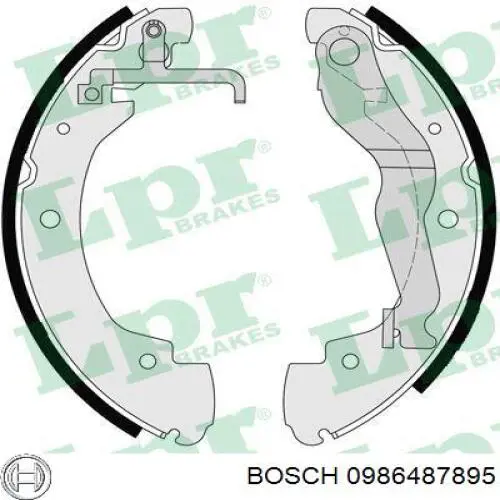 0 986 487 895 Bosch zapatas de frenos de tambor traseras