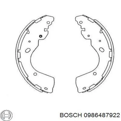 0986487922 Bosch zapatas de frenos de tambor traseras