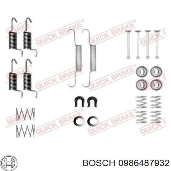 0 986 487 932 Bosch juego de zapatas de frenos, freno de estacionamiento