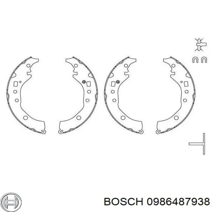 0986487938 Bosch zapatas de frenos de tambor traseras