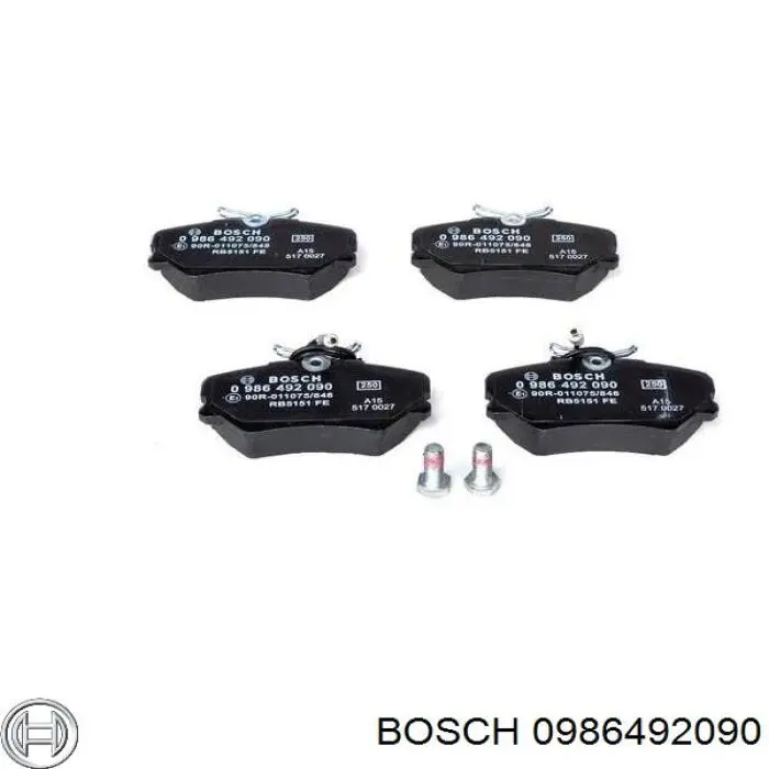 0986492090 Bosch pastillas de freno delanteras