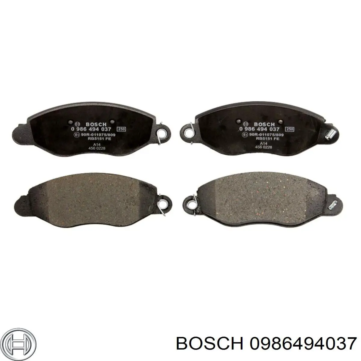 0 986 494 037 Bosch pastillas de freno delanteras