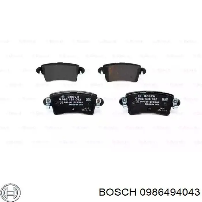 0986494043 Bosch pastillas de freno traseras