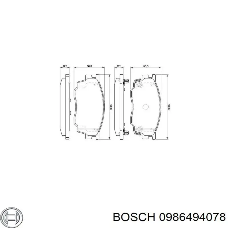 0986494078 Bosch pastillas de freno delanteras