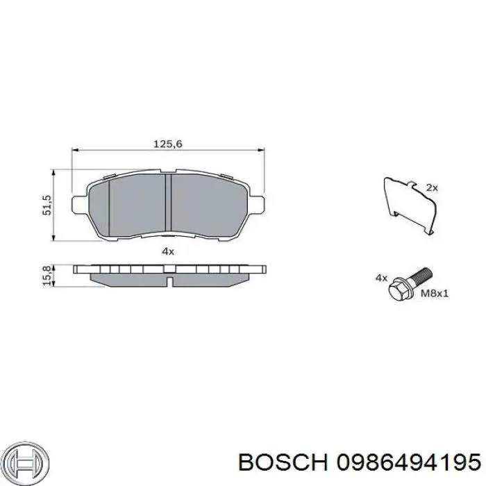 0986494195 Bosch pastillas de freno delanteras