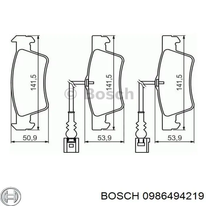 0986494219 Bosch pastillas de freno traseras