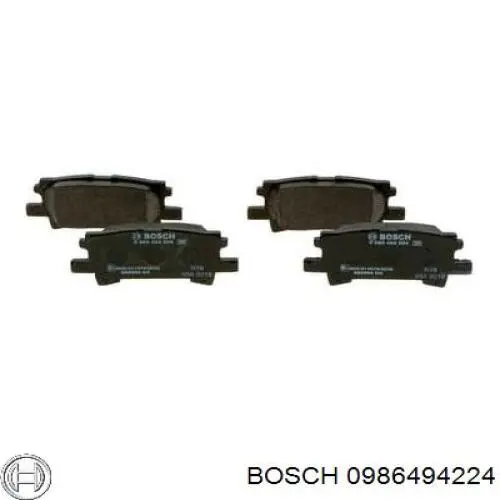 0986494224 Bosch pastillas de freno traseras