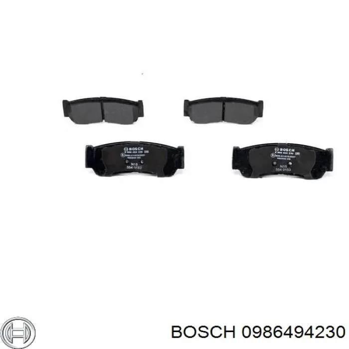 0986494230 Bosch pastillas de freno traseras