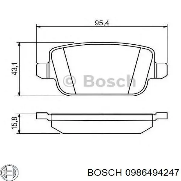 0986494247 Bosch pastillas de freno traseras