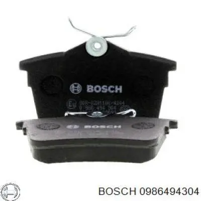 0986494304 Bosch pastillas de freno traseras