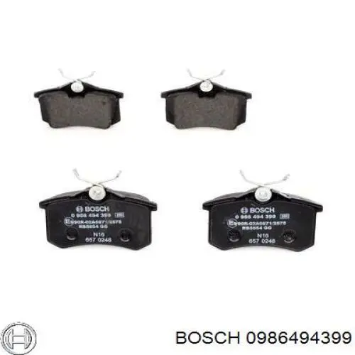 0986494399 Bosch pastillas de freno traseras