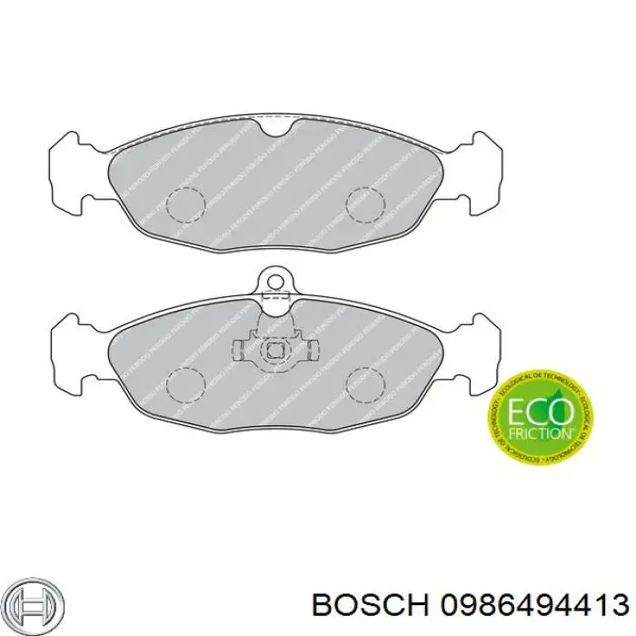 0986494413 Bosch pastillas de freno traseras