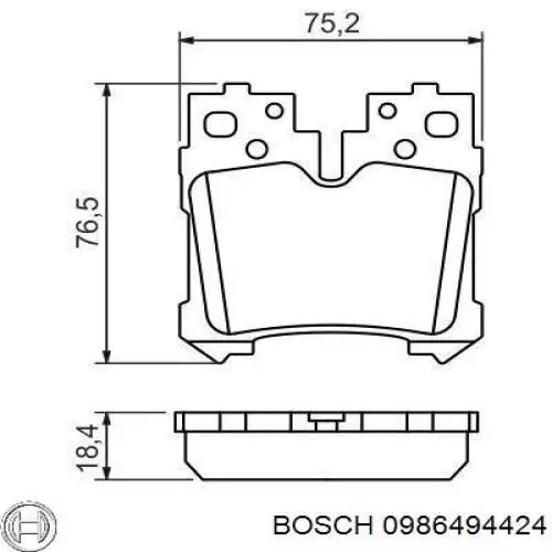 0986494424 Bosch pastillas de freno traseras